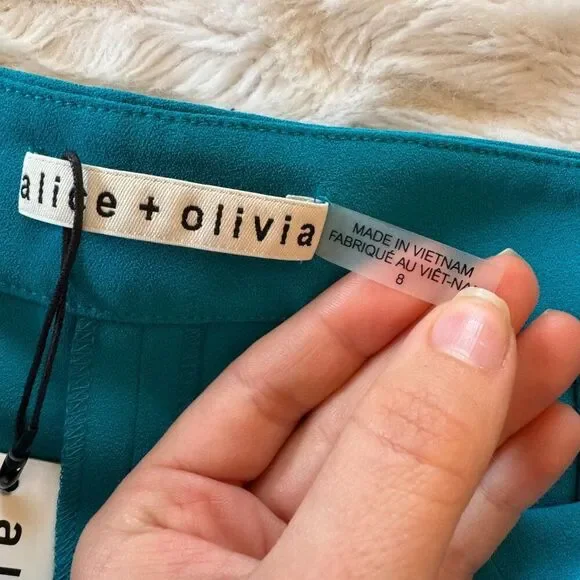 Alice + Olivia Turquoise Wide Leg Pants - Picture 4 of 9